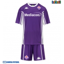 Camisa de Futebol Fiorentina Equipamento Principal Infantil 2025-26 Manga Curta (+ Calças curtas)